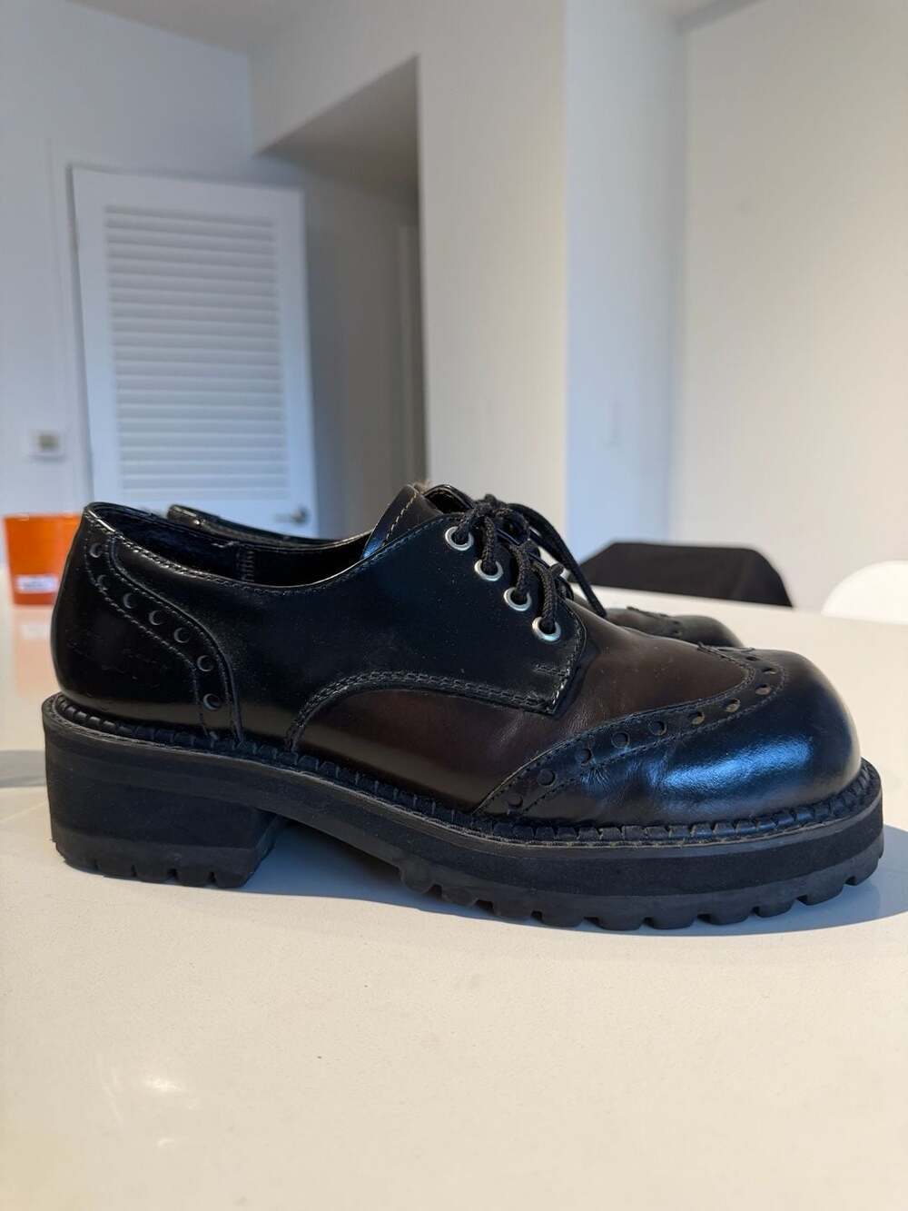 Bed Stu Vintage Chunky Platform Wingtip Brogue Oxfords Size 9.5